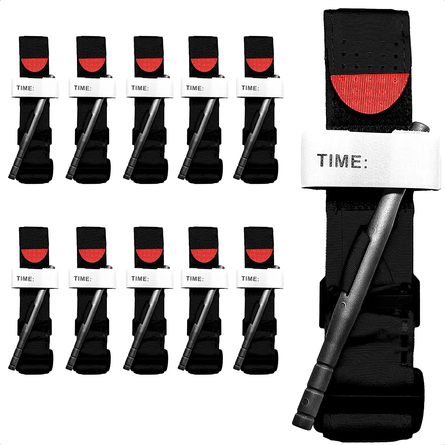 Durable and Essential Tactical Survival Tourniquets - 10pcs Military Gear for Lifesaving Medical Operations in Outdoor Camping a