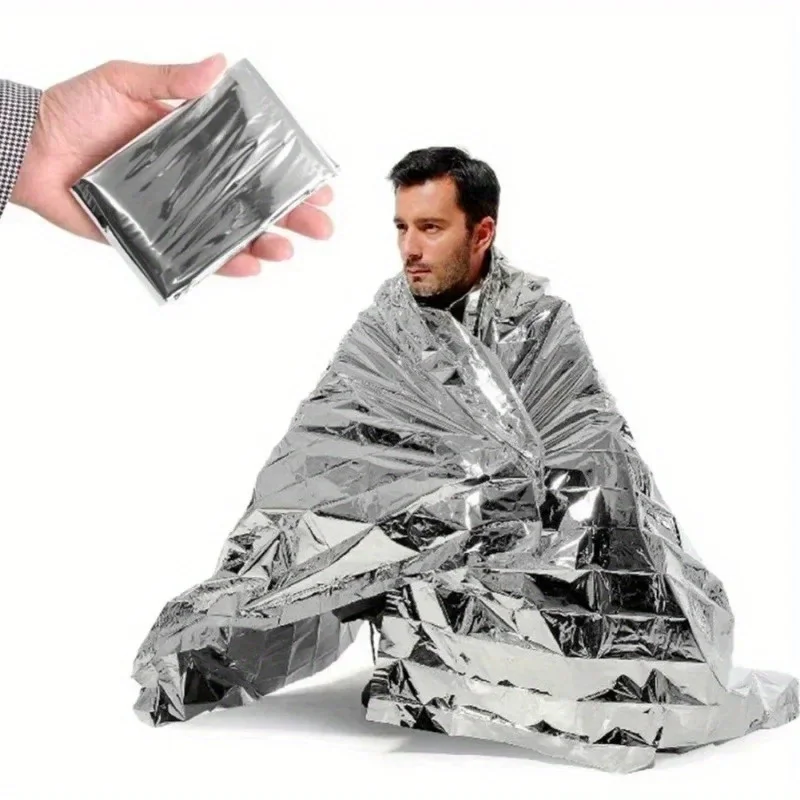 

1pcs Multi functional outdoor emergency life blanket - warm and waterproof first aid rescue kit with waterproof foil - suitable for outdoor survival, exploration, hiking, and backpacking life blankets