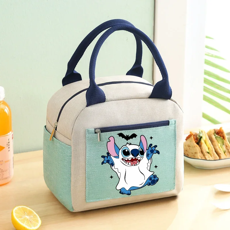 Lilo & Stitch Lunch Bags Angel Thermal Bag School Office Packed Lunch Portable Cute Fashion Outdoors Keep Warm for A Long Time