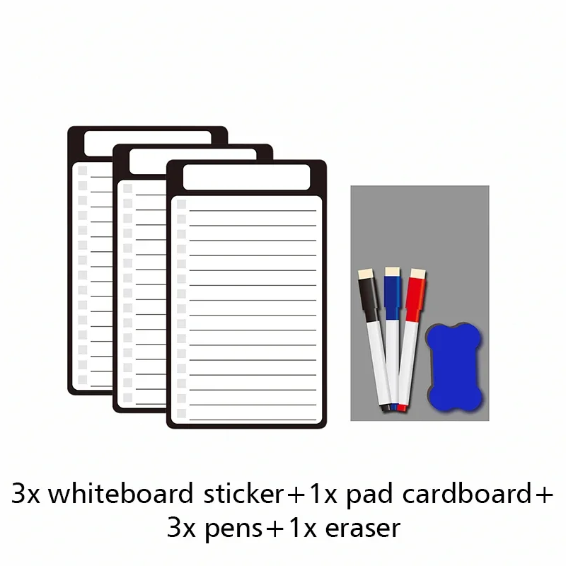 Buku Catatan Pesan Memo Hewan Peliharaan Magnetik Multi Bagian untuk Papan Tulis Daftar Belanja Kulkas dengan Pena untuk Lemari Es Belanja Kecil
