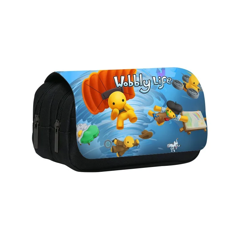 Estojo de lápis de dupla camada, jogo pop, vida oscillante, caixa de papelaria, material de decoração escolar para presente de aniversário primário