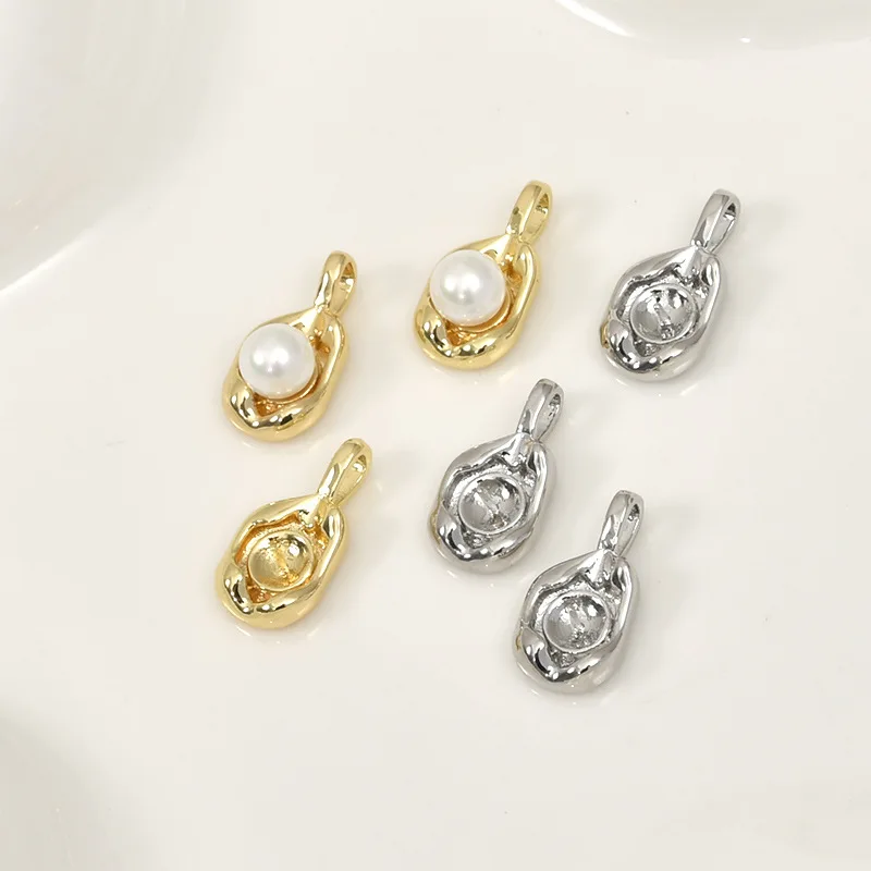 

Медный кулон-подвеска из 14-каратного золота с жемчугом Beanie Pea, материал для изготовления ожерелий, браслетов и ювелирных изделий своими руками