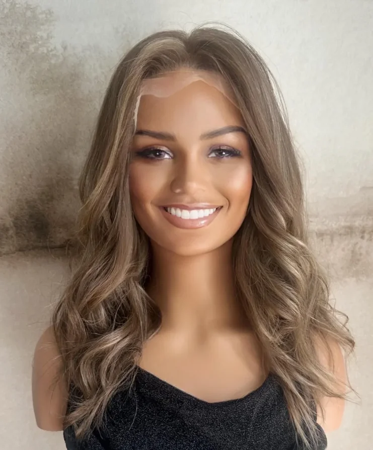 

Парики с объемной волной, светлый шашорховый блондин, синтетический парик спереди для женщин, высокая плотность, предварительно выщипанные натуральные волосы, модные парики