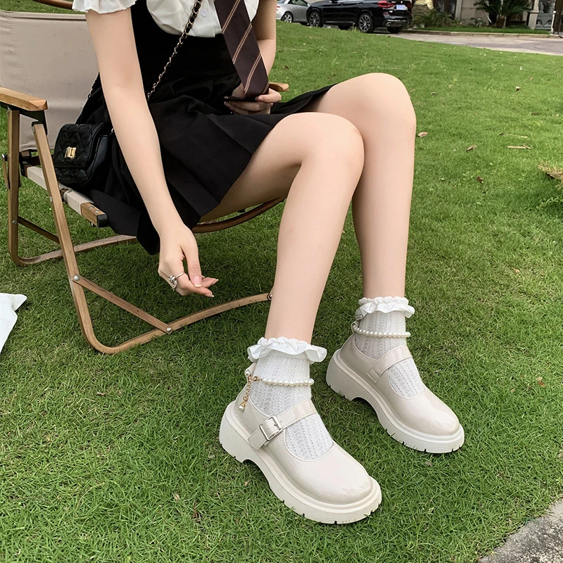 Lolita Shoes Japanese Mary Jane Shoes Women Vintage Girls Students JK Uniform Platform Shoes Female Cosplay High Heels Size 42