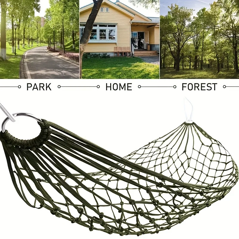 Outdoor Sports Hammock, Camping Hammock with Nylon Ropes And Hooks, Suitable for Gardens, Beaches, Patios, And Travel