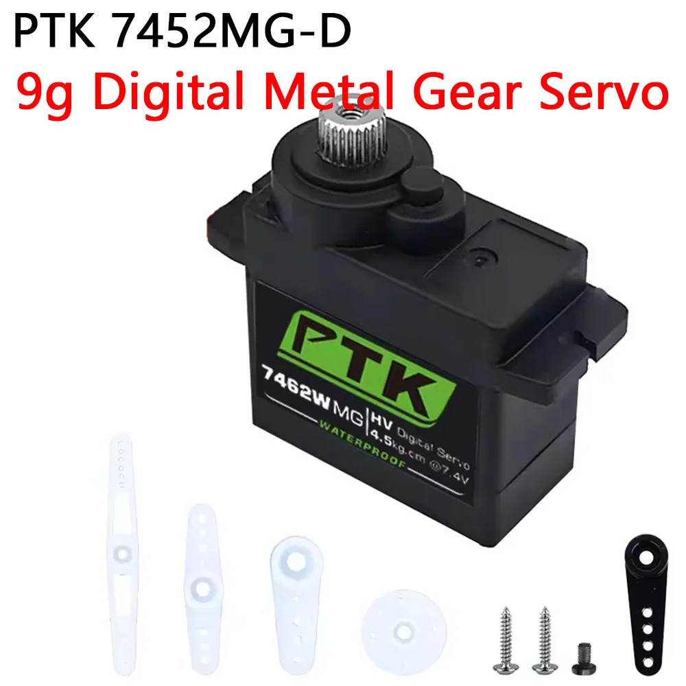 9g Digitaler Metallgetriebe-Servo PTK 7452MG-D Metallgetriebe-Lenkmodell für Flugzeuglenkung F3PEPP RC Hubschrauber Starrflügler