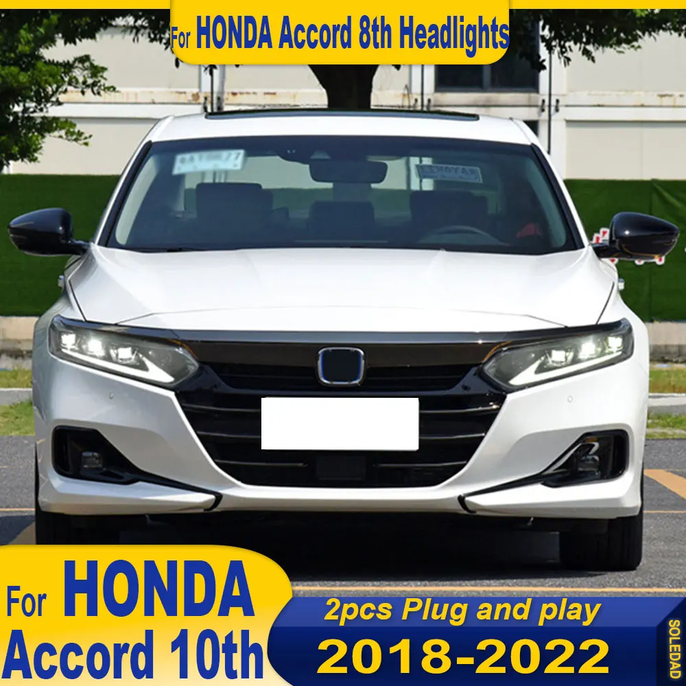 

Для Honda Accord 2018 2019 2020 2021 2022 автомобильные фары в сборе, обновление в стиле ES, высококачественные светодиодные автомобильные фары, аксессуары
