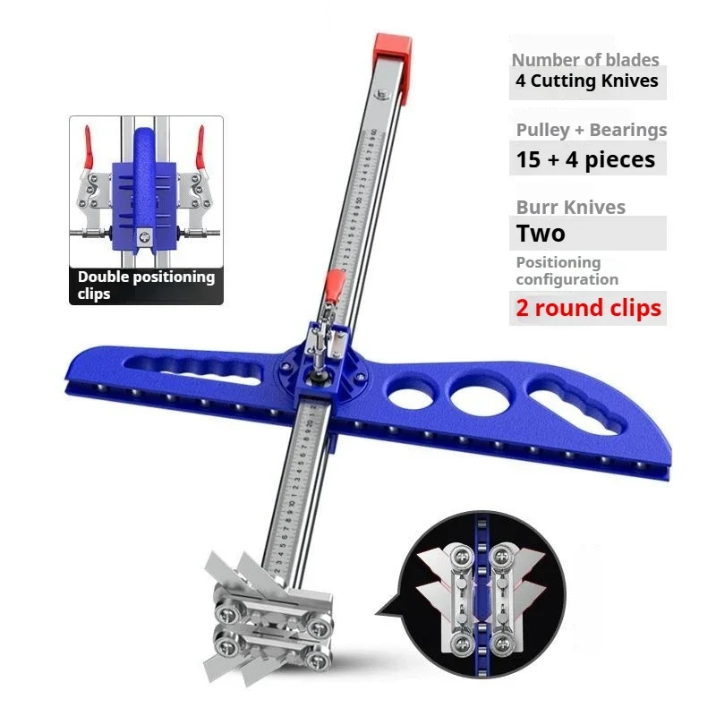 Foldable Extended Double Blade Drywall Cutter Manual Hand Tool for Gypsum Board Wood Cutting