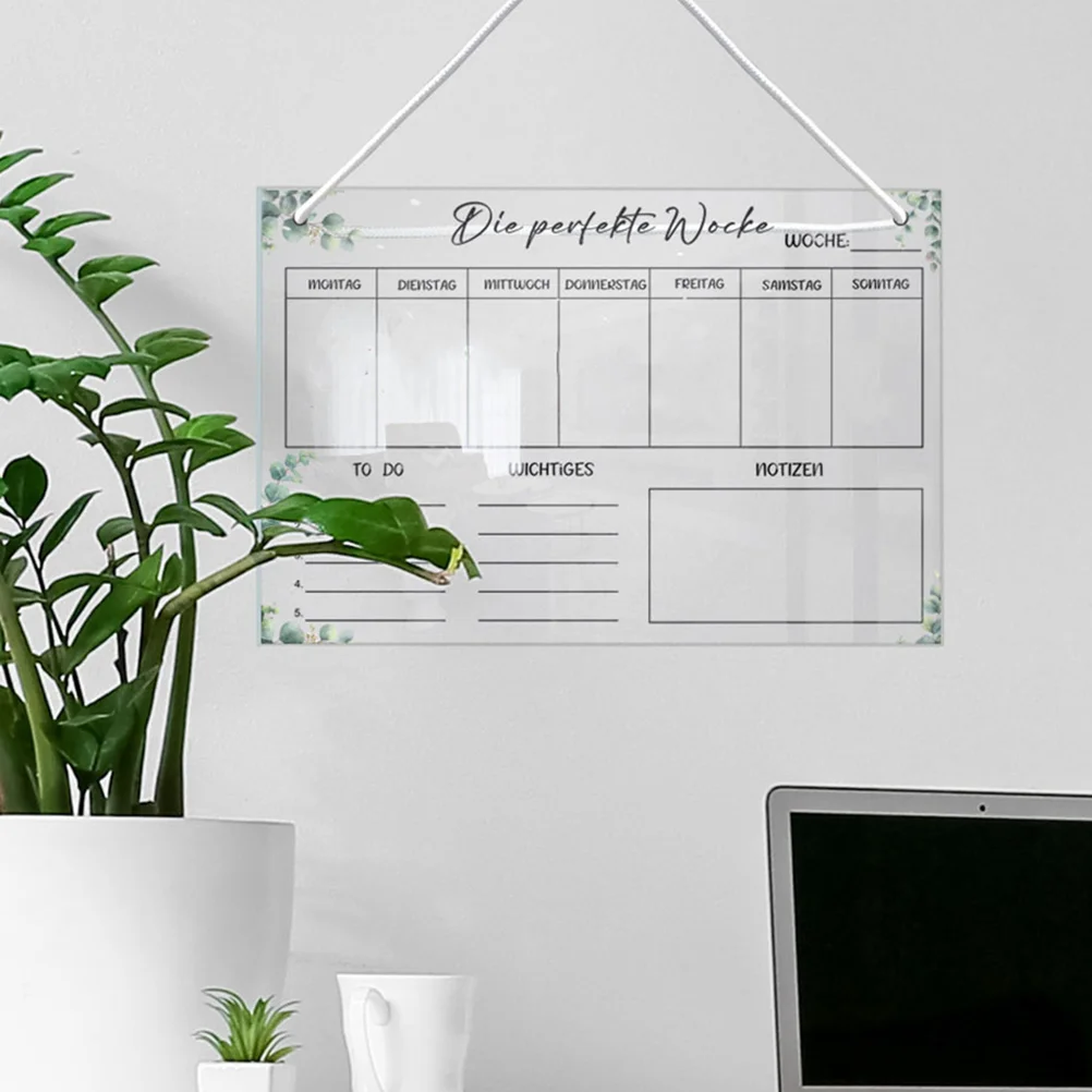 לוחות תזכורת מחיקים לתלייה על הקיר למחיקה יבשה למקרר, ניתן לשטוף, לתכנון, ציוד מטבח אקרילי, תזמון עבודה