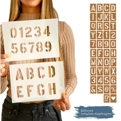 YOMDID 42pcs Letter Number Painting Templates DIY Spray Painting Hollow Wall Painting Stencil 2inch Scrapbook Making Craft Molds