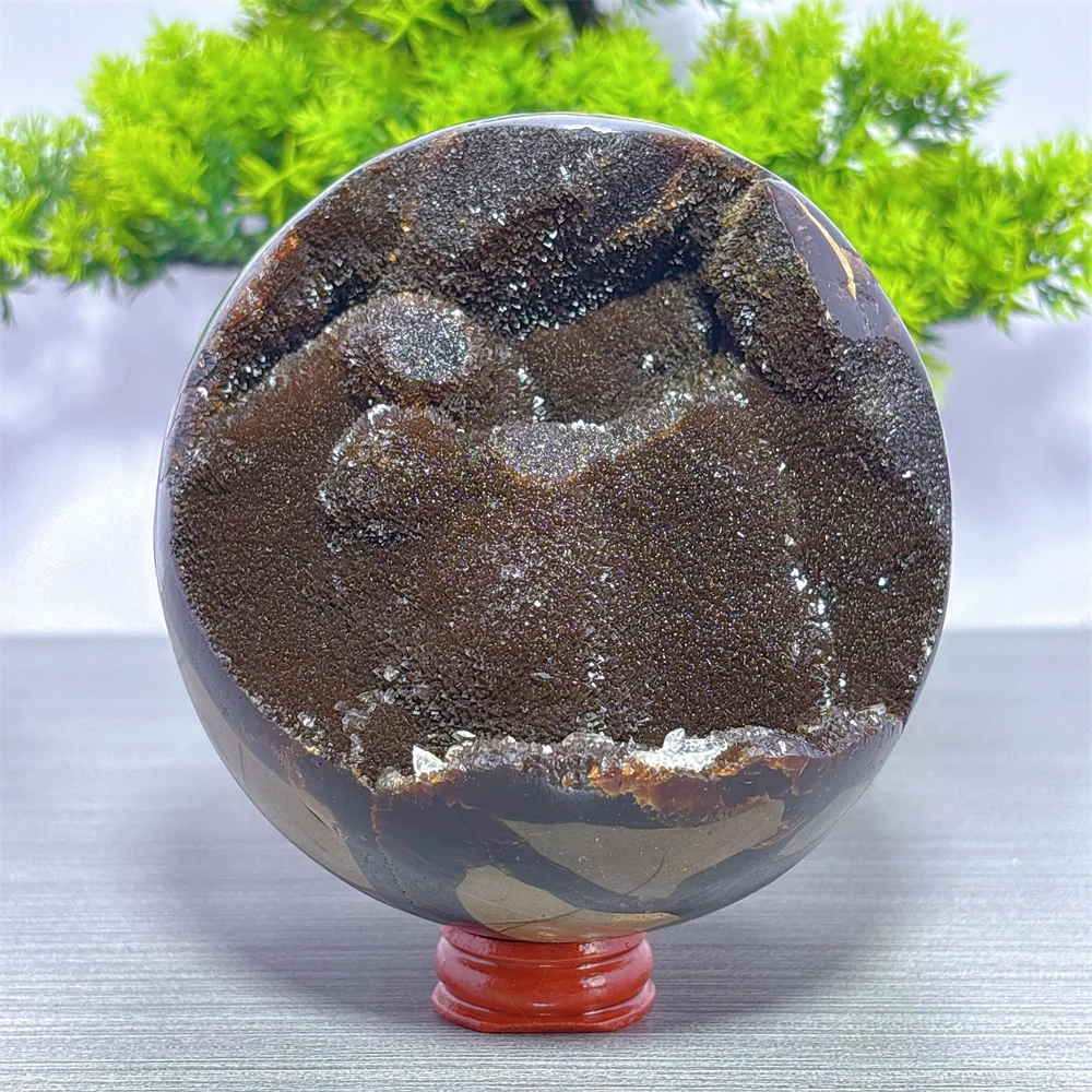 Septarium Egg Natural Crystal Lucky Quartz Stone Garden Reiki Gifts Healing Energy Love Home Decoritem Room Decor +Stand