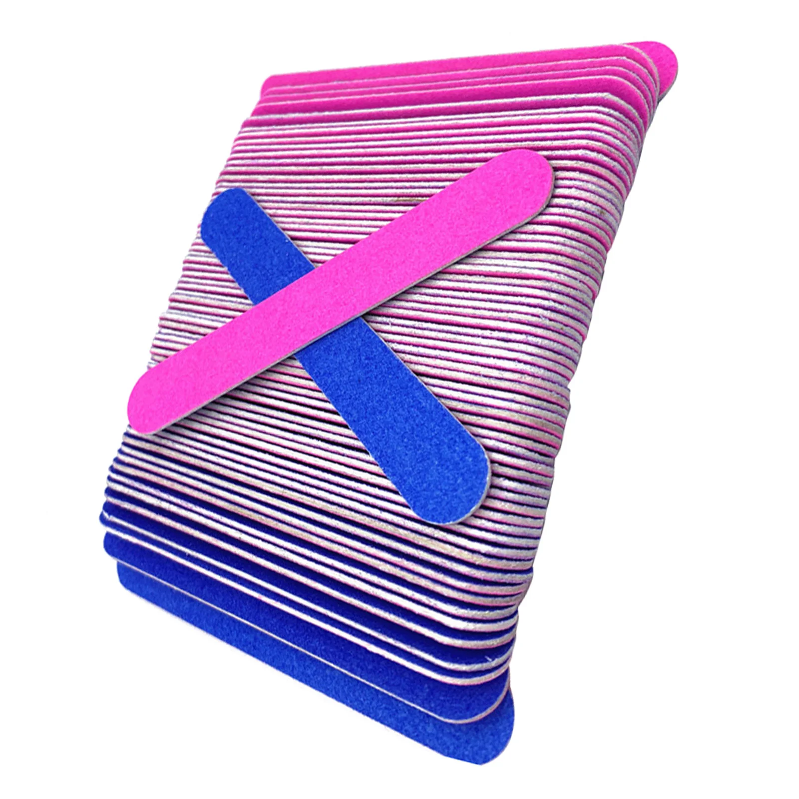 100Pcs 8Cm Sandpaper Nail Files Double Sided Nail Art Manicure Tool for Surface Sanding Polish Removal Extensions