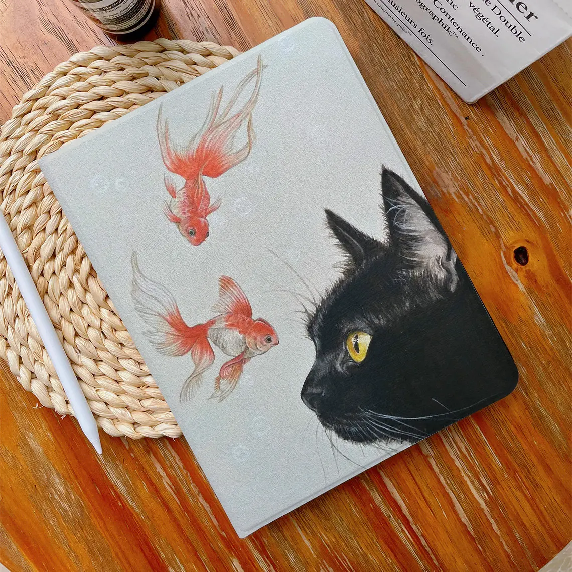 

Black Cat Wants Fish ipad case For Apple Air 10.9 iPad Pro 2020 Cover for iPad 10.2 11 12.9in 2021 Mini 5 6 Case