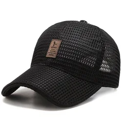 Summer Men's Trucker Hat Ventilation Baseball Cap Full Mesh Sports Running Golf Sun Protection Quick Drying