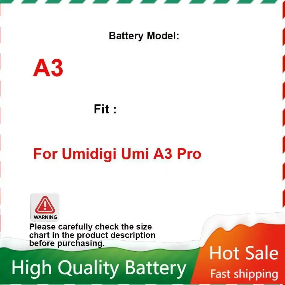Mobile Phone Battery Environmentally Friendly High Quality 3300Mah For Umidigi Umi A3 Pro