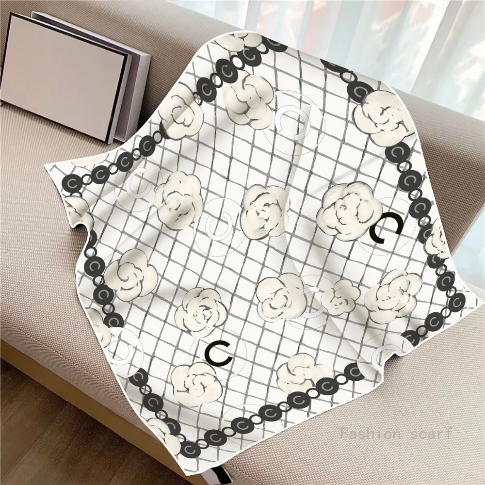 フランス 90 センチメートルチェック柄ローズツイルシルク女性旅行日焼け止めショール大正方形スカーフスカーフスカーフヘッドスカーフ女性のための高級