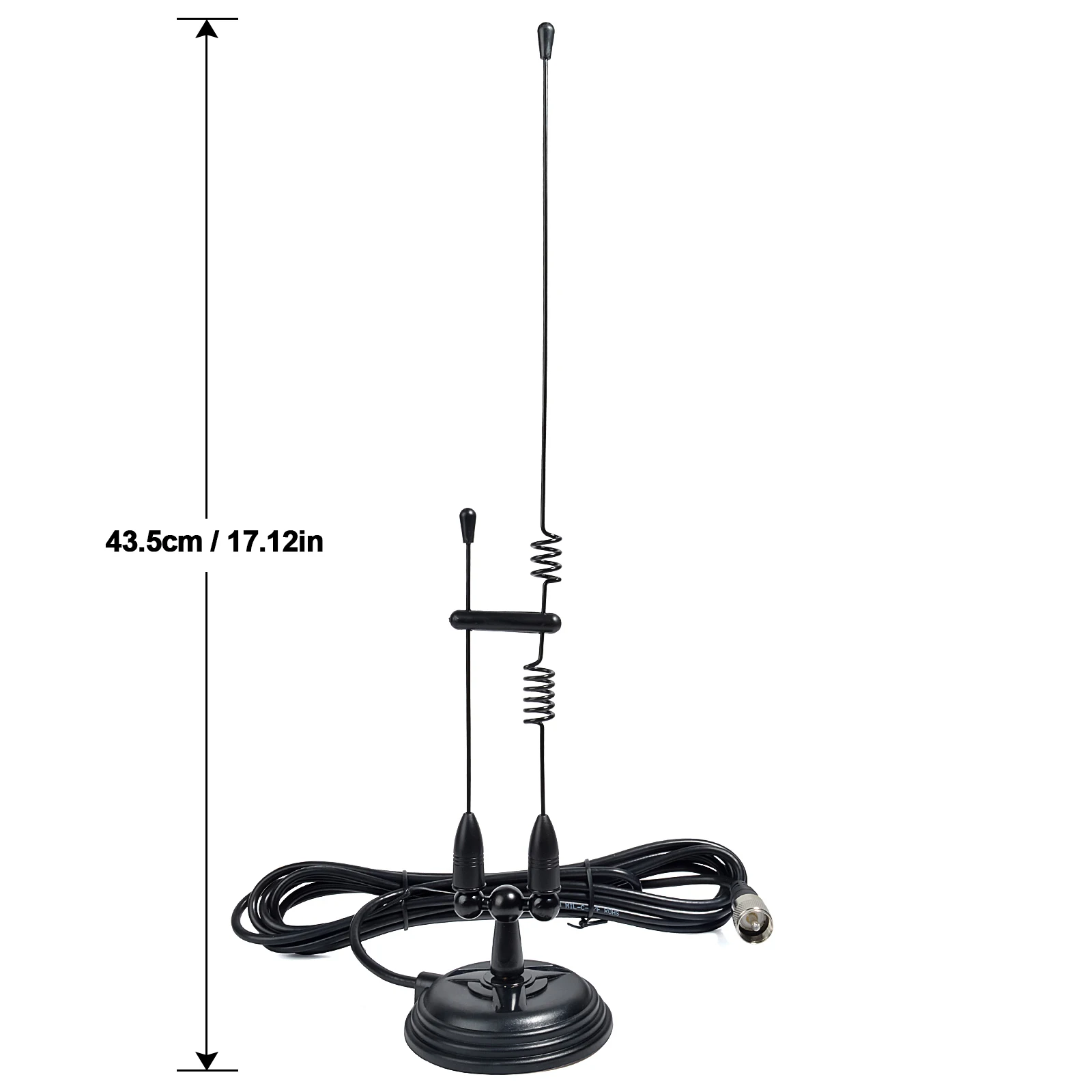 Dual Band Mobile Antenna Magnetic Base, 2m 70cm VHF/UHF Vehicle Whip Antenna W/13ft RG58 Coaxial Cable & 3.5inches Magnetic Moun