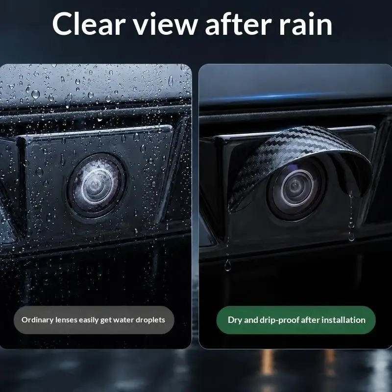 Car Backup Camera Rain Visor 1/2/4Pcs Waterproof PVC Protective Cover Anti Rain Blur for Daily Driving