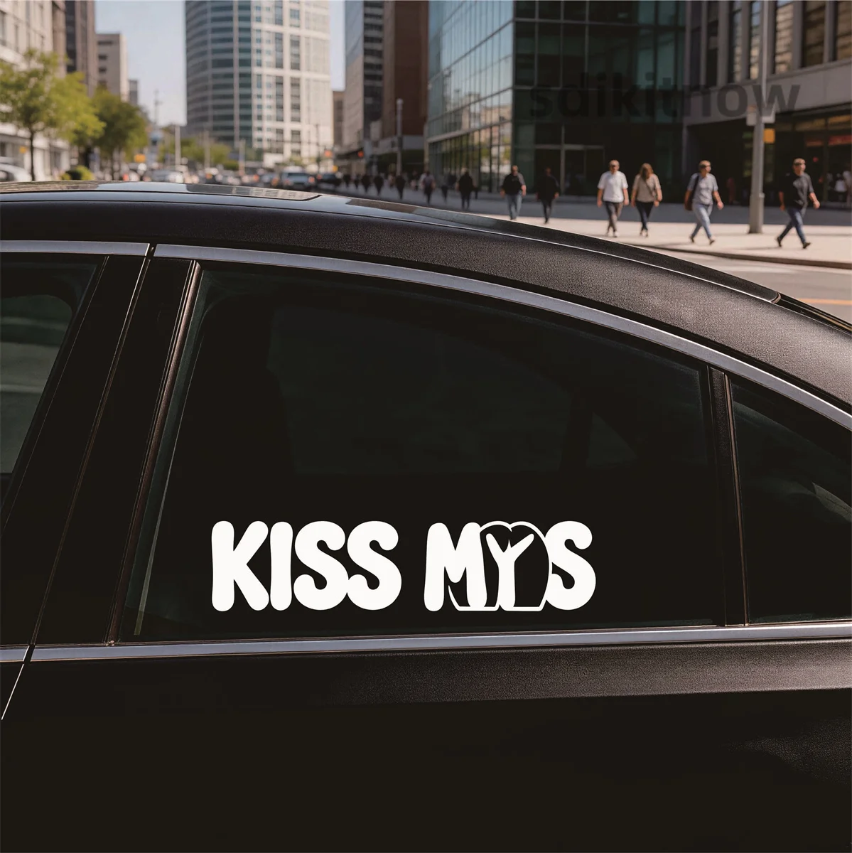 Kiss My S ASS Car Vinyl Decal Waterproof Window Decoration Sticker For Audi Porsche Honda Volkswagen Ford BMW MINI Hyundai Kia