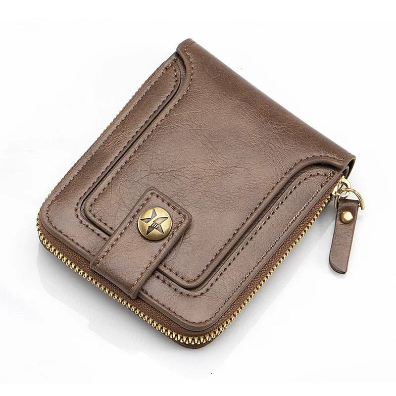 Vintage Luxury Brand Wallet Men Designer High Quality PU Leather Short Small Wallets with Coin Pocket