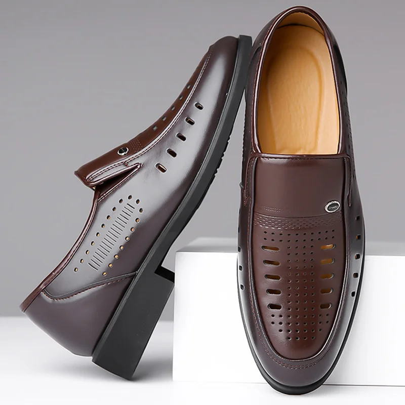 Summer Fashion Business Dress Men Shoes Formal Slip On Dress Shoes Mens Oxfords Footwear Leather Shoes For Men Loafers