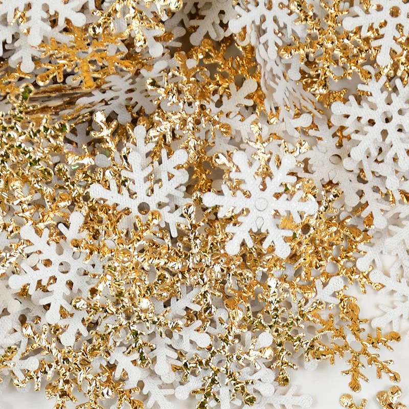 300pcs Christmas Snowflakes Confetti Xmas Tree Ornaments Christmas Decorations for Home Table Winter Party Cake Decor Supplies