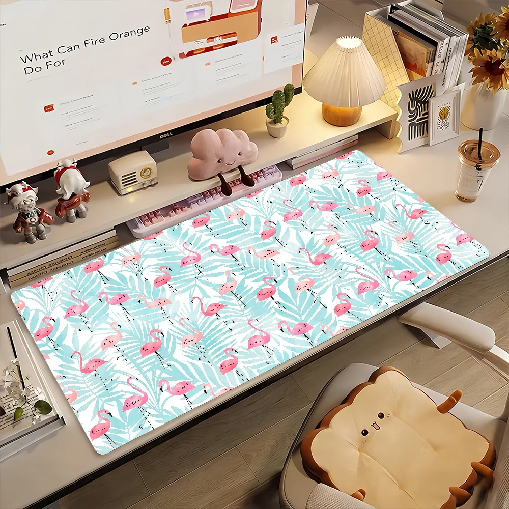 Flamingo Mouse Pad Non-slip Locking Edge DeskMat PC Laptop Accessories Rubber Office Keyboard Large Game XXL Carpet
