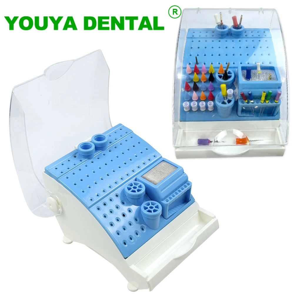 

New Dental Sterilization Box Plastic Diamond Burs Drills Stand Block Placement Case Holder Dentistry Lab Instruments Organizer