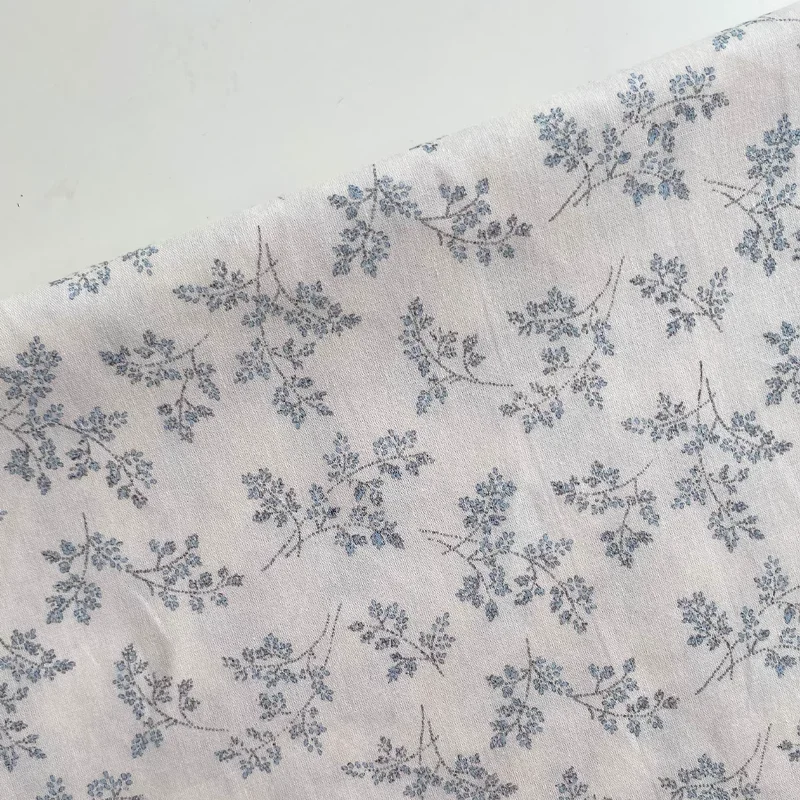 

Thin Cotton Fabric Blue Floral Pajamas Bed Sheets Pillowcases Tablecloths Curtains Fabrics