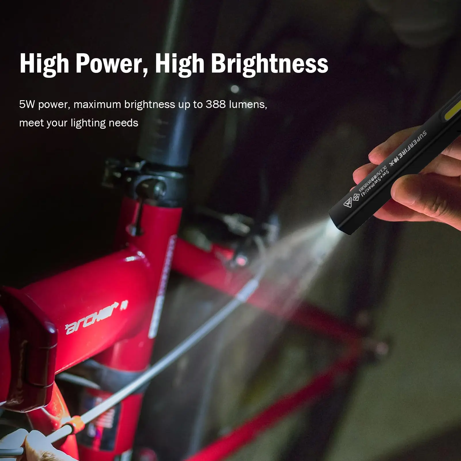 مصباح قلم SUPERFIRE G32 مع ضوء جانبي وشعلة يعتم ستبليس، مصباح LED صغير للجيب لإصلاح السيارات في حالات الطوارئ