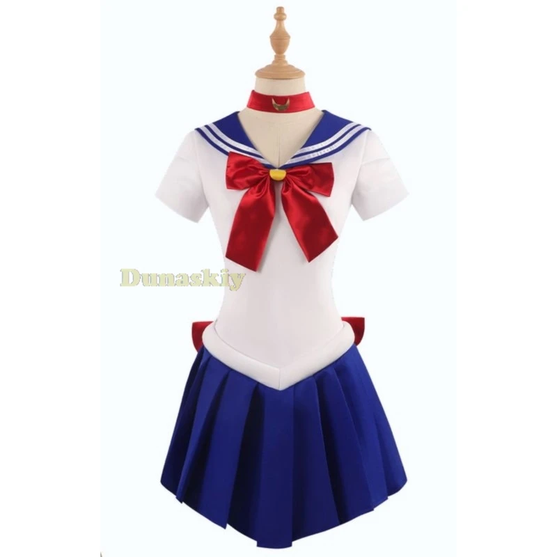Conjunto de uniforme de marinero Tsukino Usagi, vestido, diadema, peluca, traje elegante para niñas, fiesta de Halloween