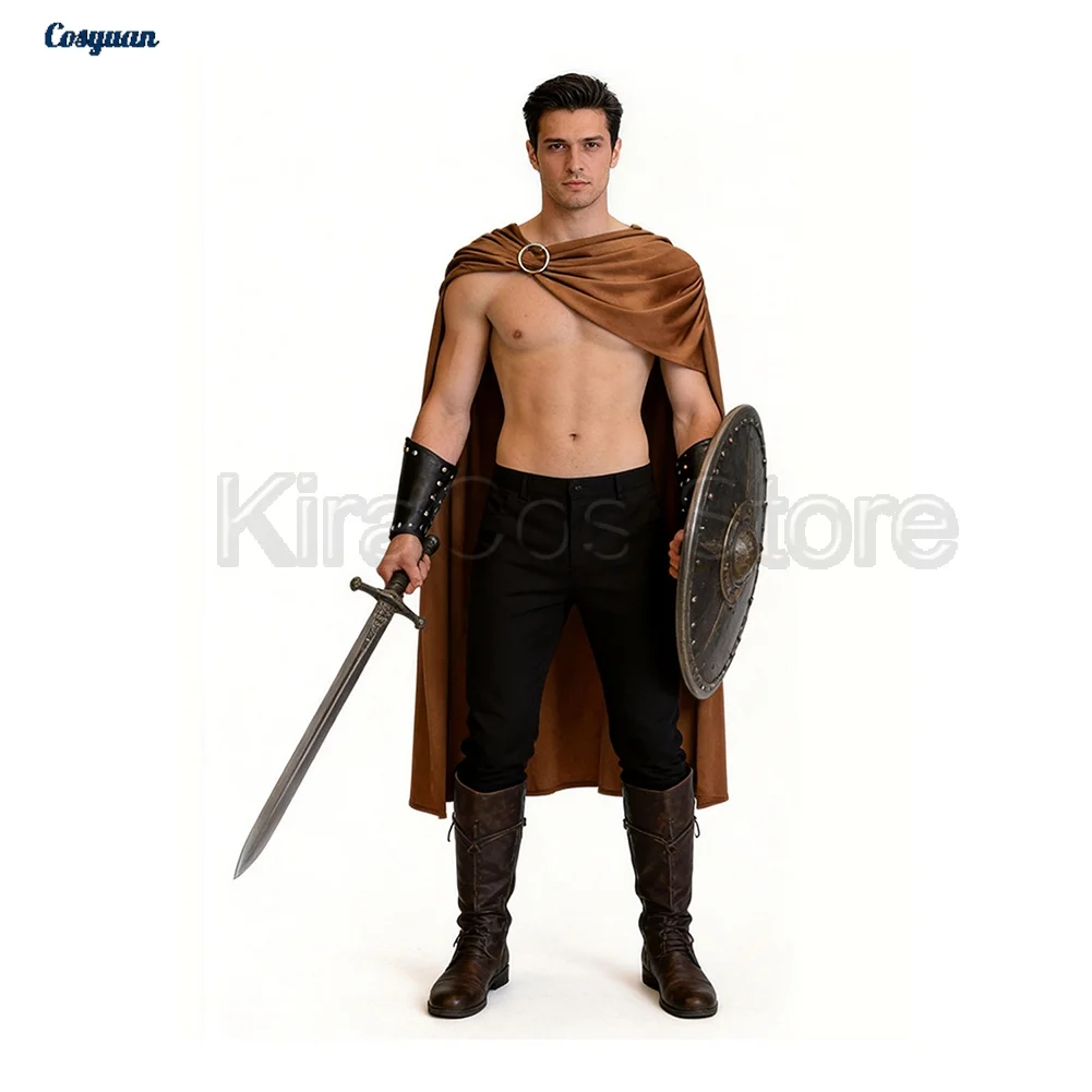Costume de Chevalier Romain Spartan pour Homme – Robe de Fête, Déguisement, Jeu de Rôle, Tenue d'Halloween, Carnaval
