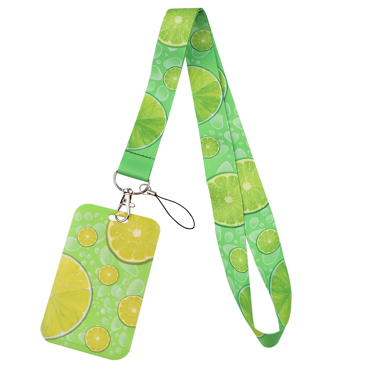 Green Lemon Neck Strap Lanyards Women Keychain Badge Holder ID Card Pass Hang Rope Lariat Lanyard for Key Rings Accessories