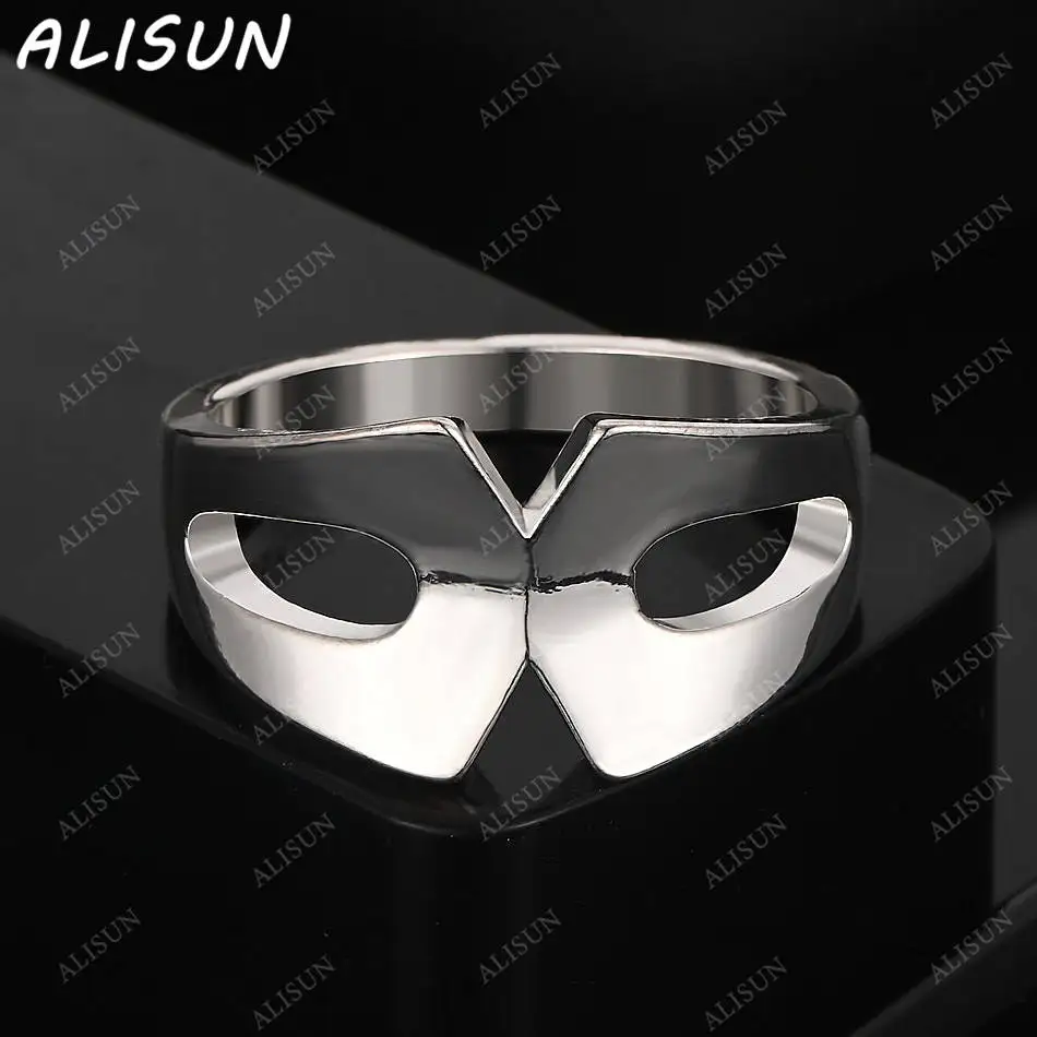 

ALISUN 925 Sterling Silver Batman Eye Mask Ring For Man Women Men Fashion Party Christmas Gifts Wedding Jewelry