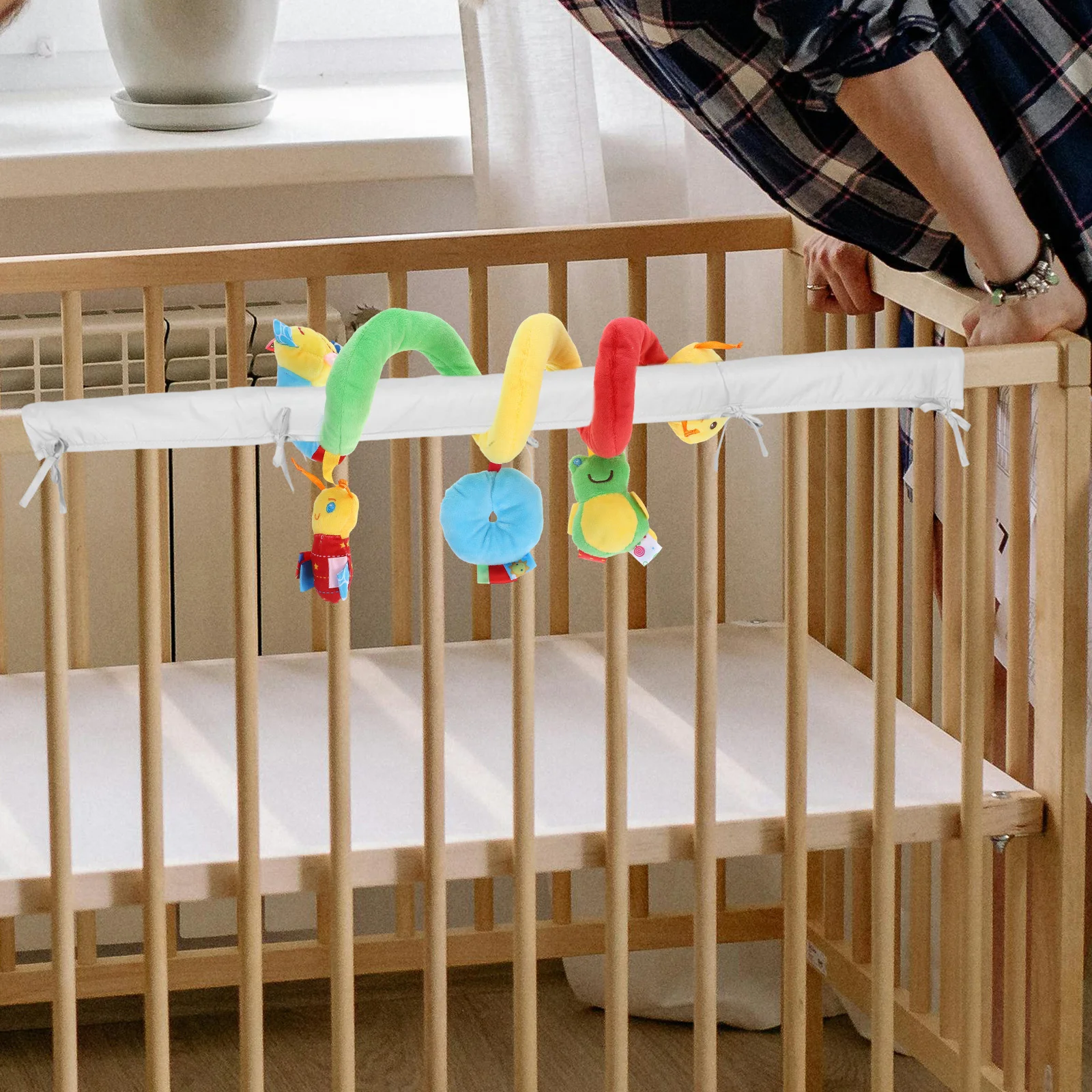 Autobed Spiraal Ophangen Voor Kinderwagen Wieg Wieg Crinkle Rammelaar Pieper Baby Entertainment Activiteit Stoel Multifunctioneel