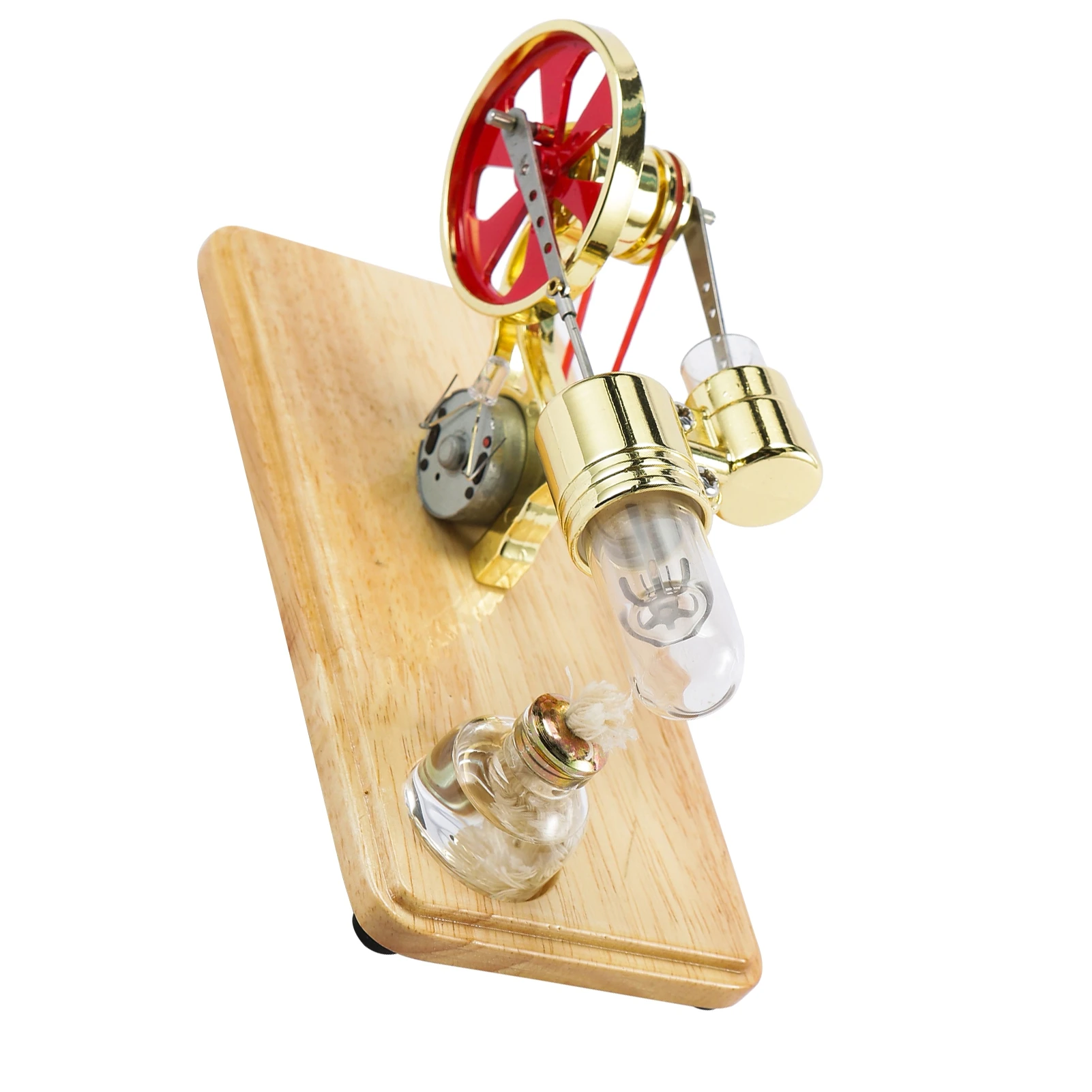 

Набор для сборки двигателя Стирлинга: модель электрогенератора с LED-подсветкой и маховиком для научных экспериментов