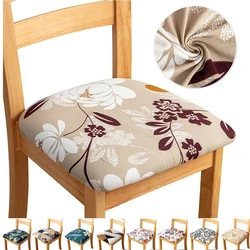 Printing Chair Seat Protector Cushion Slipcovers Seat Covers for Dining Room Chairs Stretch Printed Chair Seat Cover for Kitchen