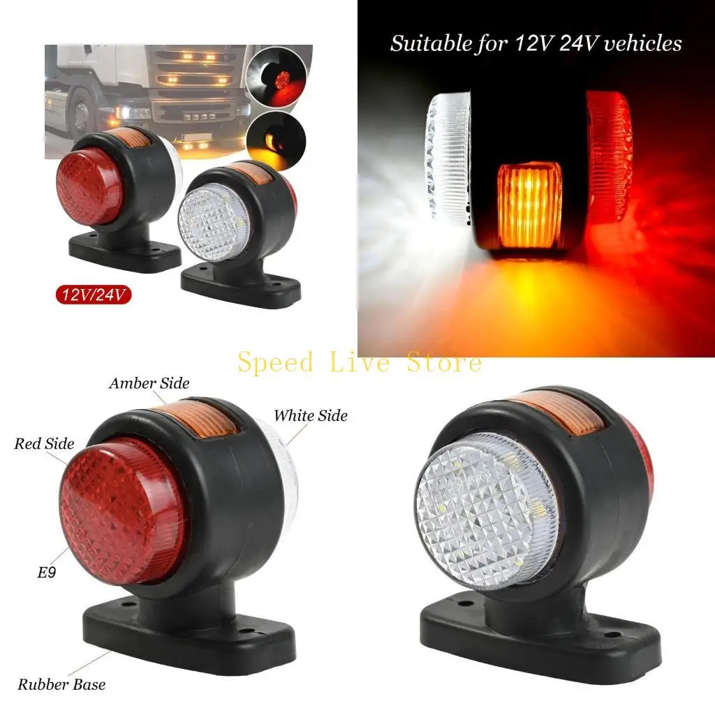 

547C 12V 24V Rear Brake Stop Light Universal for Trailer Lorry Turn Clearance Lamp Replacement Truck Side Marker Light