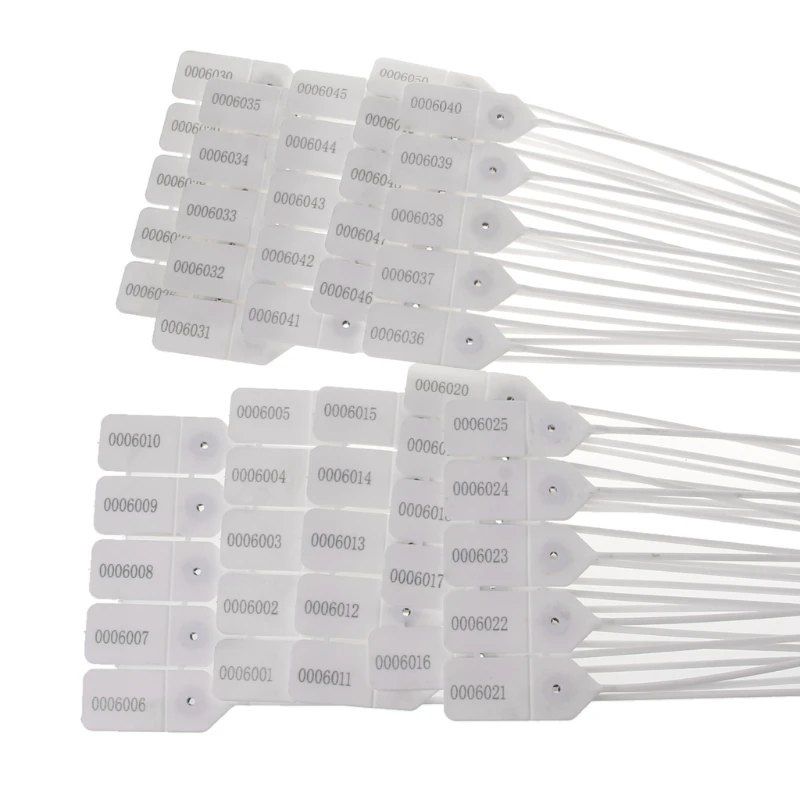 50 Pieces Disposable Plastic Nylon Wire Ties Security Seal Tamper Tags Self-Locking Signage Cable Ties for Shipping