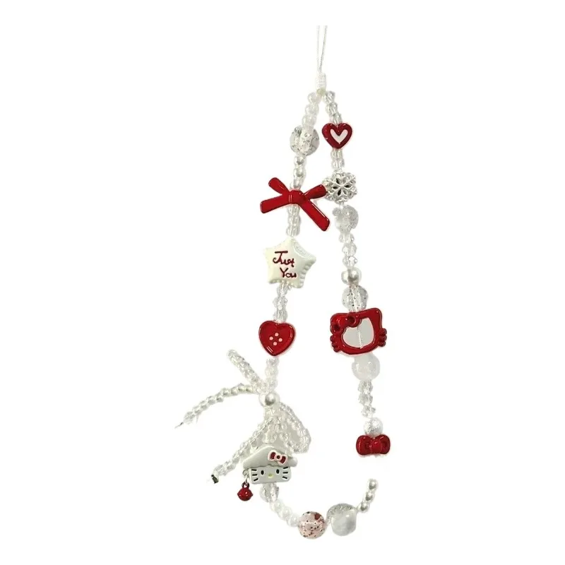 محلية الصنع Ins نمط سبيكة الكرتون فتاة سلسلة الهاتف حبة شنقا حبل الكاميرا الملحقات لطيف الملمس المعصم، الهاتف شنقا حبل