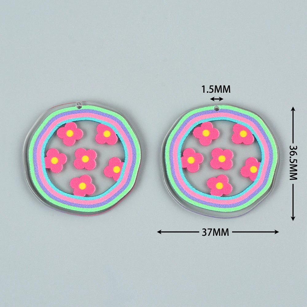 6 pezzi acrilico trasparente colorato fiore pianta modello collana pendente per le donne orecchini collane con ciondolo gioielli regali fai da te