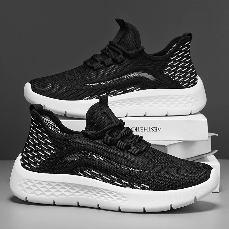 

2026 New Spring Soft Sole Running Shoes Men Mesh Breathable Sports Shoes Lightweight Comfortable Athletic Trainers Male Sneakers