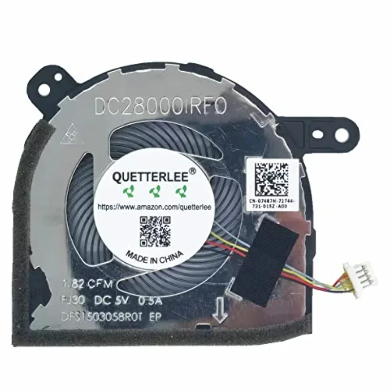 Replacement New Laptop CPU Cooling Fan for Dell Latitude 5285 5290 2-in-1 Series Fan