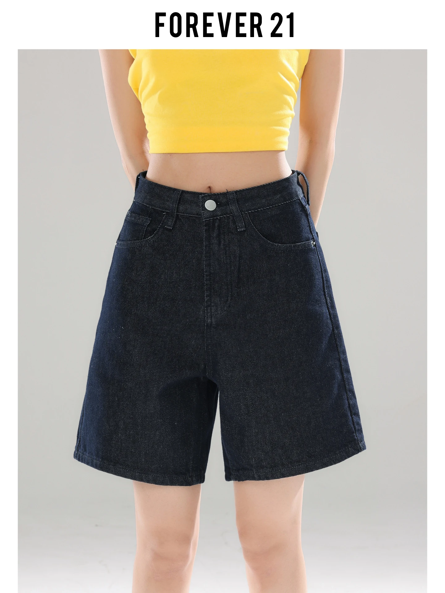 Calça Jeans Feminina Forever 21 Spicy Girl Original Colorida de Comprimento Médio, Versátil para o Verão, Cintura Alta, Efeito Emagrecedor, Solta, Perna Larga, Cinco Bolsos