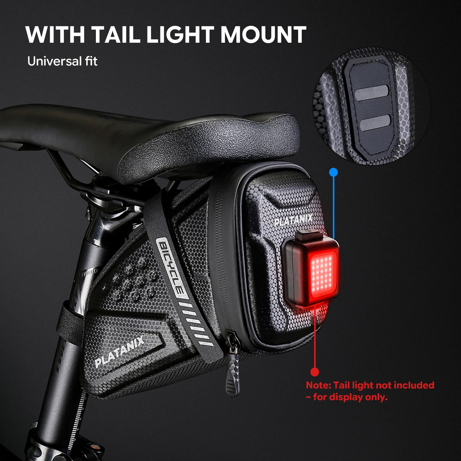 PLATANIX TZ07 Bicycle Tail Bag Saddle Bag Mountain Bike EVA Hard Shell Road Bike Rear Bag Riding Equipment Accessories