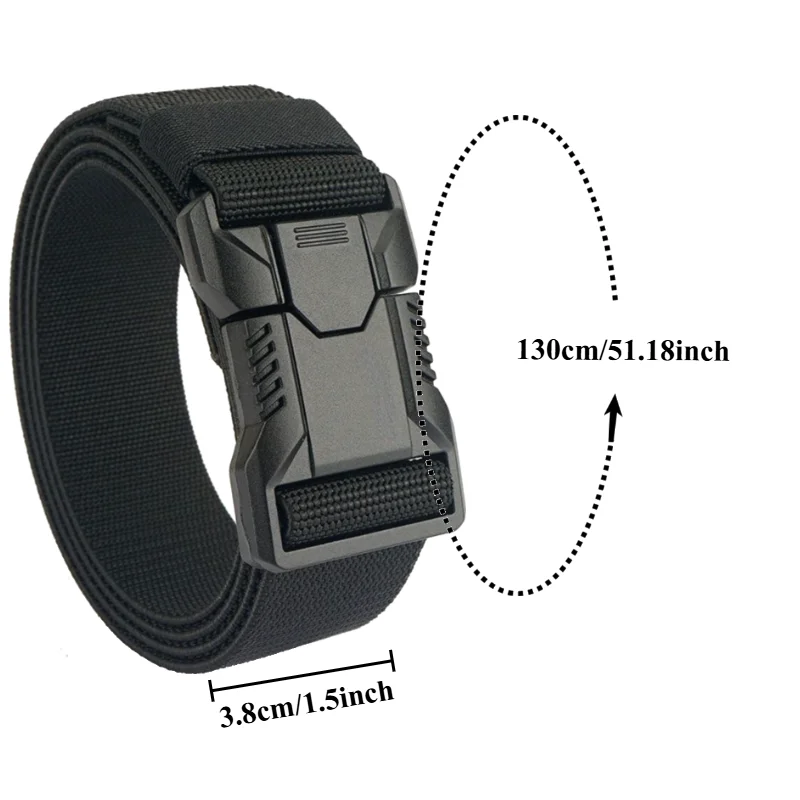 Fashionable Casual Outdoor Tactical Belt Versatile Stretch Men’s Belt for Sports and Workwear Pants Outdoor Training Buckle Belt