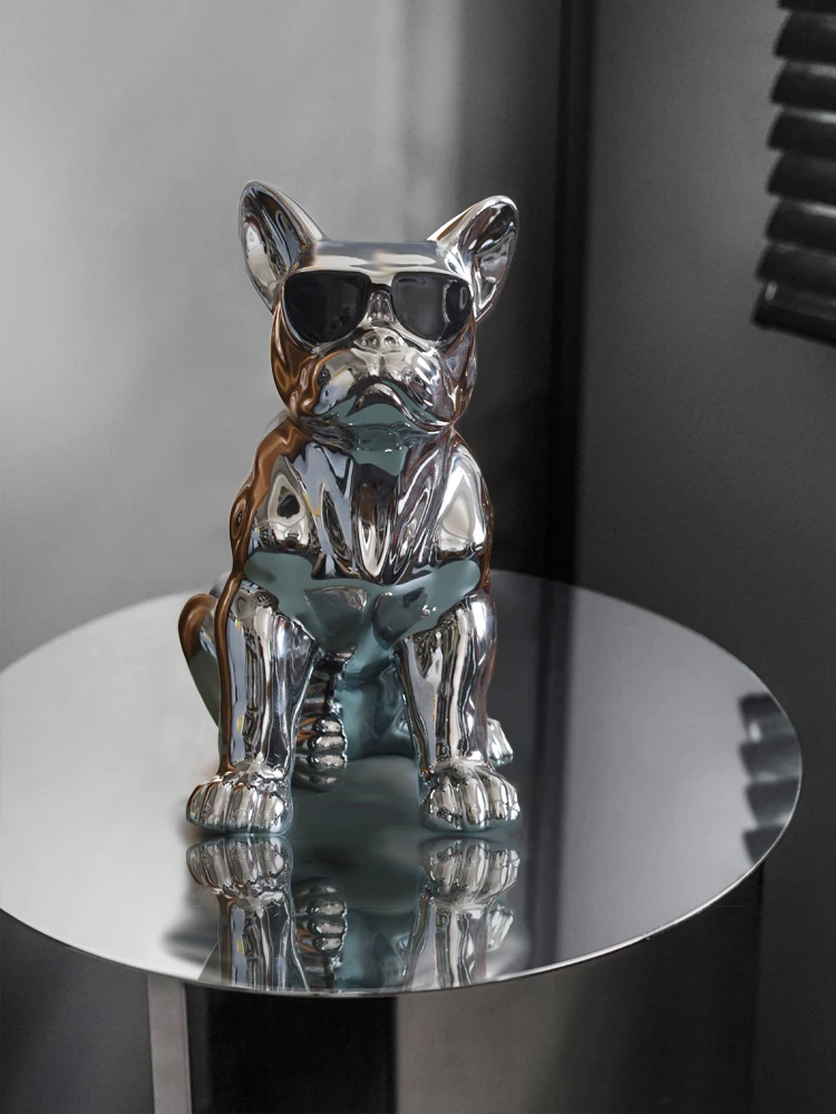 

Decor Home Bulldog Statue Nordic Art Sculpture Luxury Living Room Decoration Modern Animal Figurines Desktop Ornament Gifts