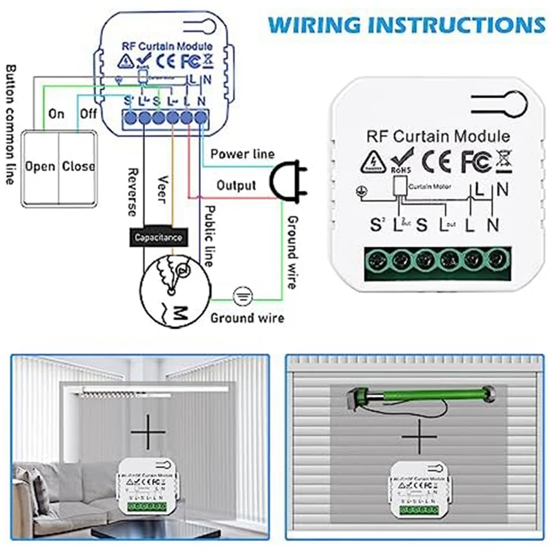 Tuya Wifi Smart Curtain Switch Controllers Roller Blinds Shutter Motor Smart Life APP Remote Control Alexa Google Home Durable