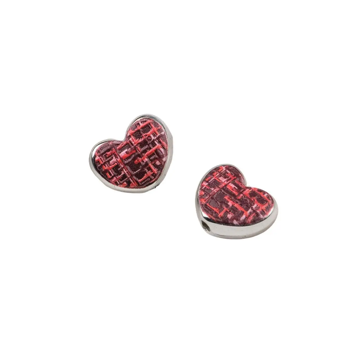 17*13*8mm 100pcs Fashion Love Heart Shape UV Coated Ornament Accessories Acryilc Plastic Jewelry Beads Fit Necklace Earring DIY