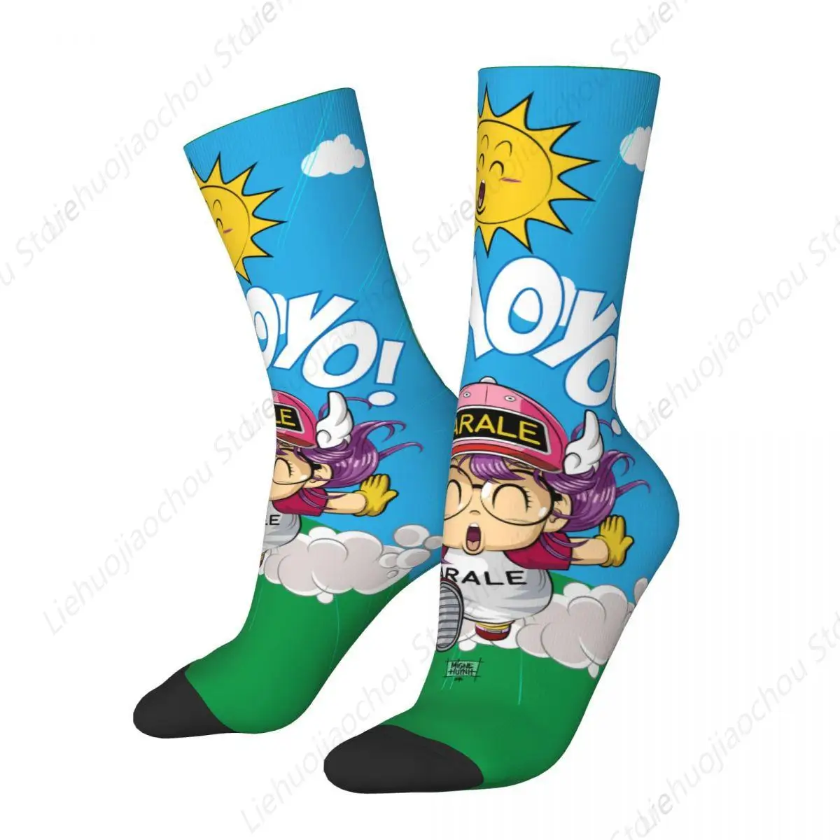 New Male Men Socks Casual Arale Unchi-kun Sock Polyester Dr Slump Anime Skateboard Women's Socks Spring Summer Autumn Winter